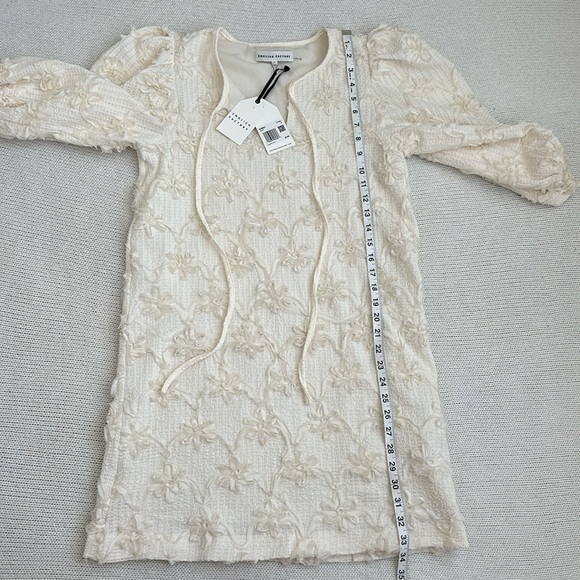 NWT! English Factory Ribbon Embroidered Shift Mini Dress Cream Size Small - Picture 7 of 8